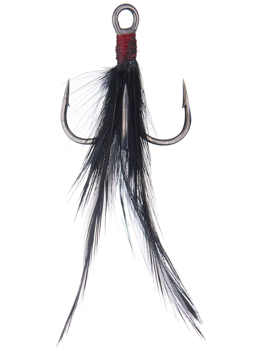 feathery fish hook perhaps Pierce Feathered Trebles – The Hook Up Tackle