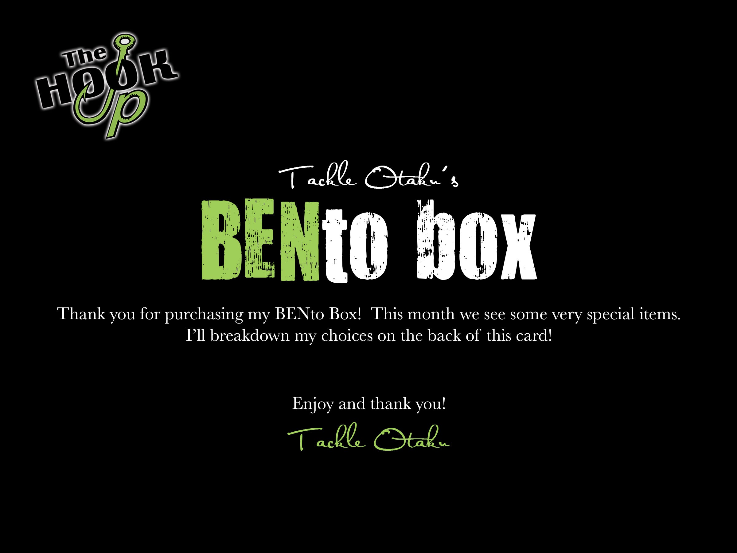 BENto Box – The Hook Up Tackle