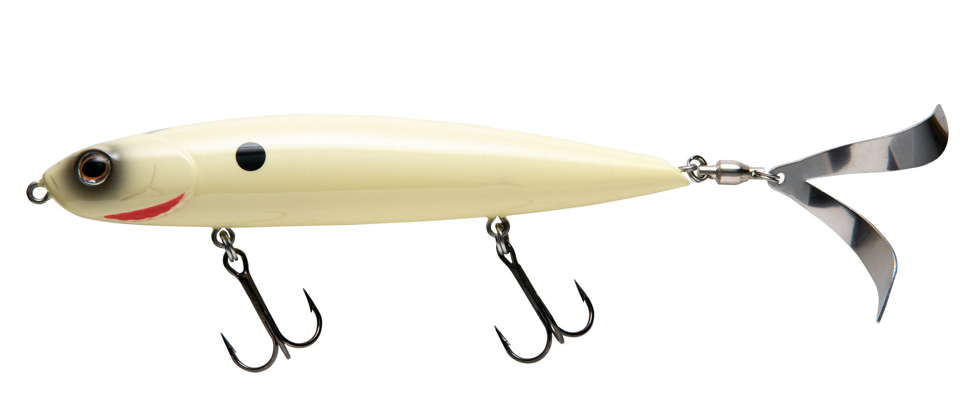 Canal Tackle™ Long Cast Walk The Dog Slow Sink Lure 6 2oz Bone White  (Treble Hooks) - Canal Bait and Tackle