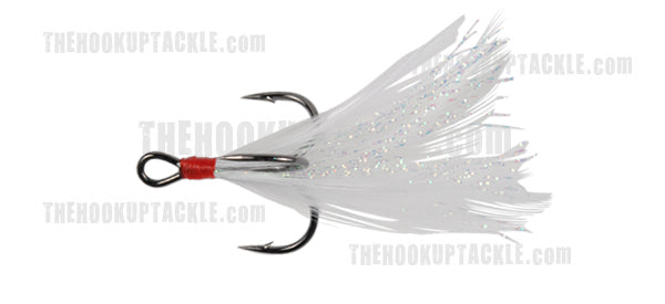 Gamakatsu Treble Hook Feathered White-red Size 4 2ct for sale online